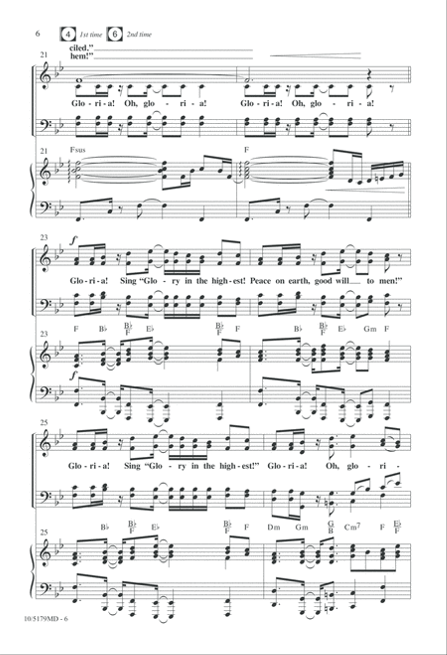 Gloria! Oh, Gloria! 4-Part scores gallery preview page 6