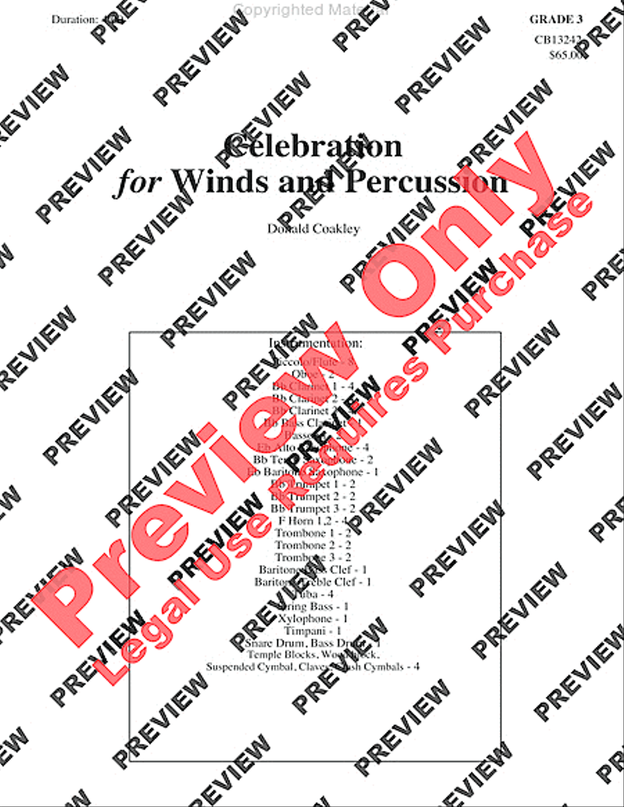 Celebration for Winds and Percussion Concert Band scores gallery preview page 2