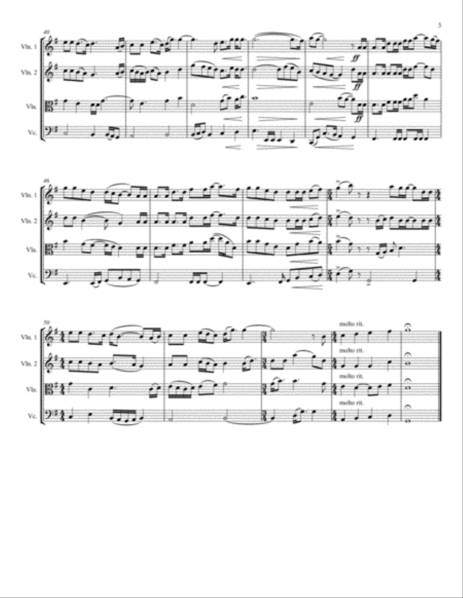 God Bless The U.s.a. String Quartet scores gallery preview page 3