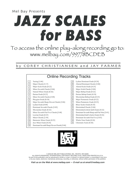 Jazz Scales for Bass by Corey Christiansen Bass Guitar - Digital Sheet Music