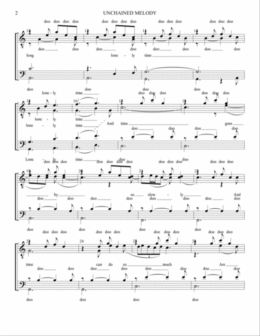 Unchained Melody TTBB scores gallery preview page 2