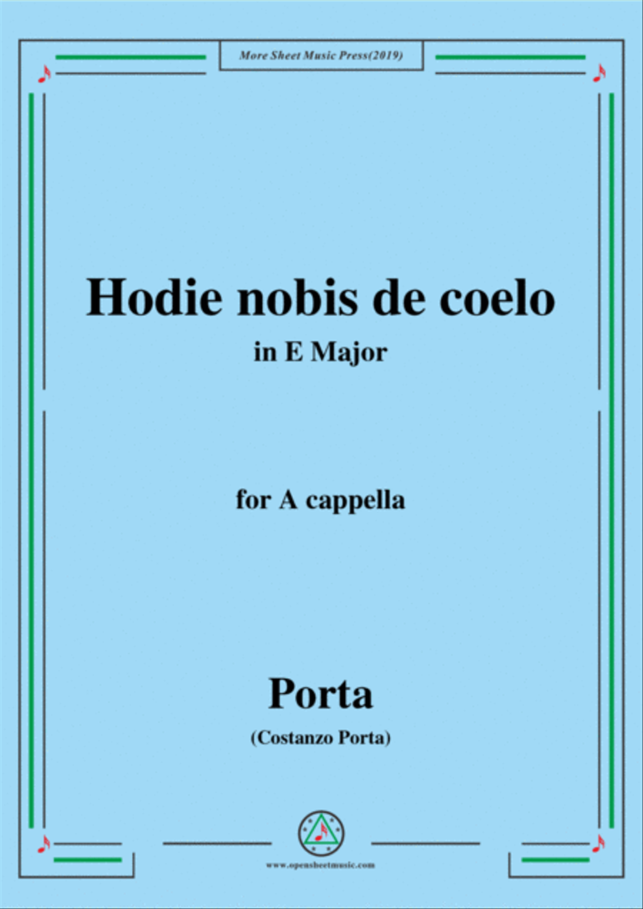 Porta-Hodie nobis de coelo,in E Major,for A cappella 4-Part scores gallery preview page 1