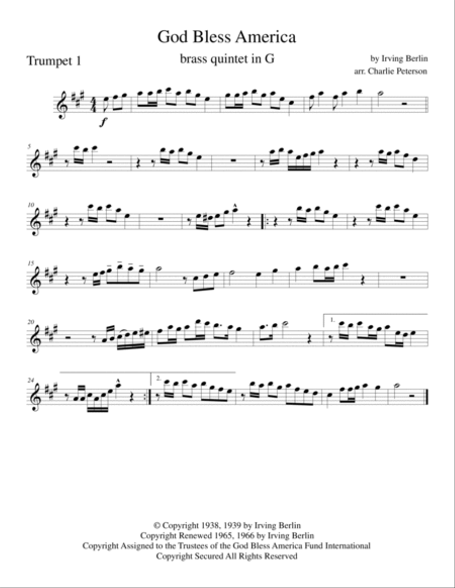 God Bless America ® Brass Ensemble scores gallery preview page 3