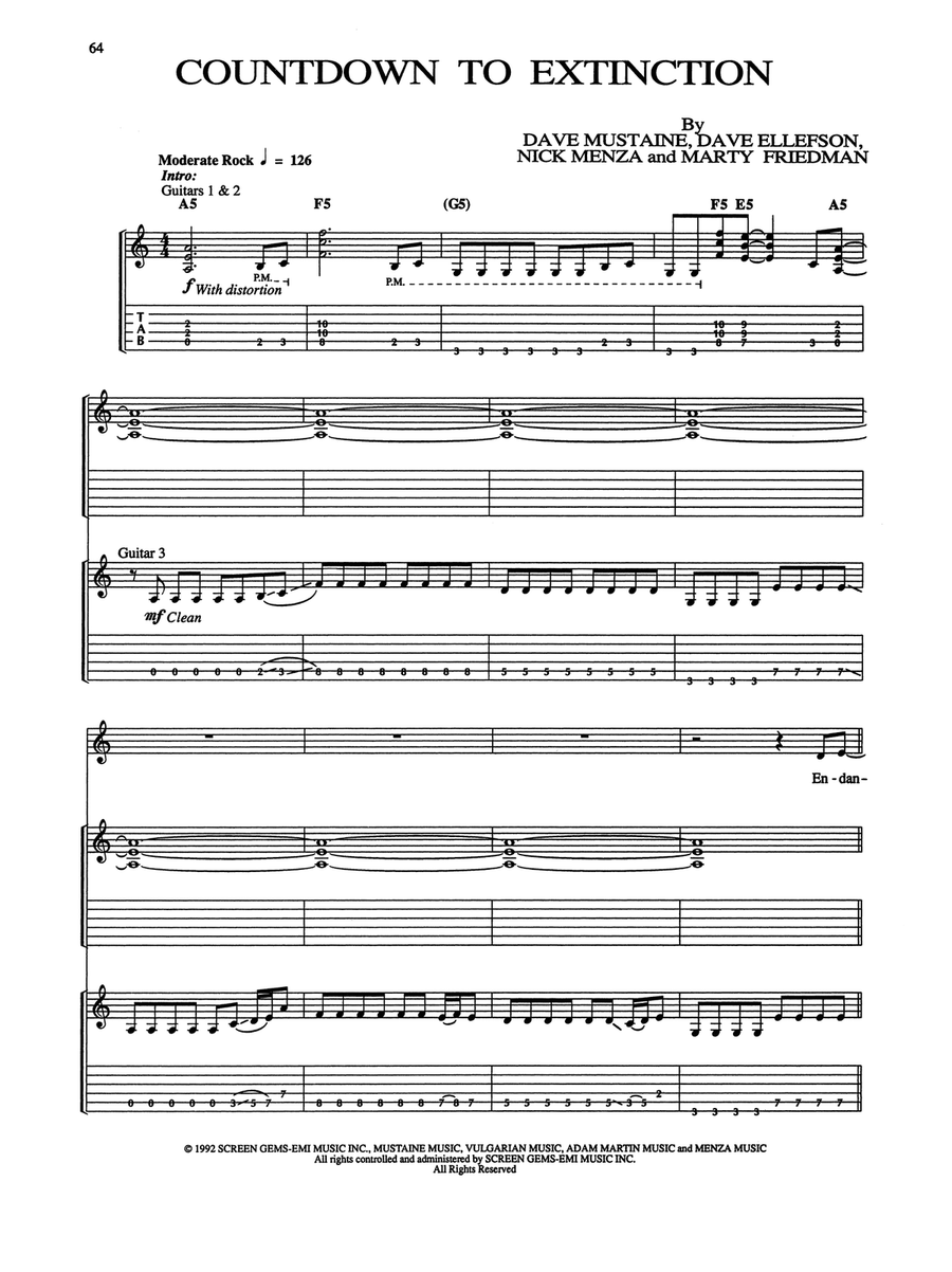 Countdown To Extinction Acoustic Guitar scores gallery preview page 1