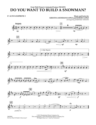 Book cover for Do You Want to Build a Snowman? (from Frozen) (arr. Johnnie Vinson) - Eb Alto Saxophone 2