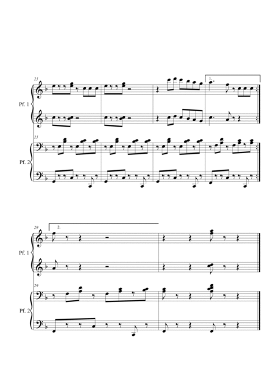 La Cucaracha. Piano 4 hands Piano Method scores gallery preview page 4