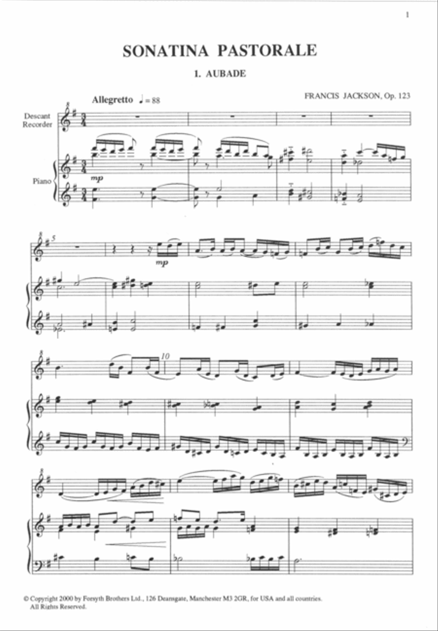 Sonatina Pastorale Op.123 Recorder scores gallery preview page 3