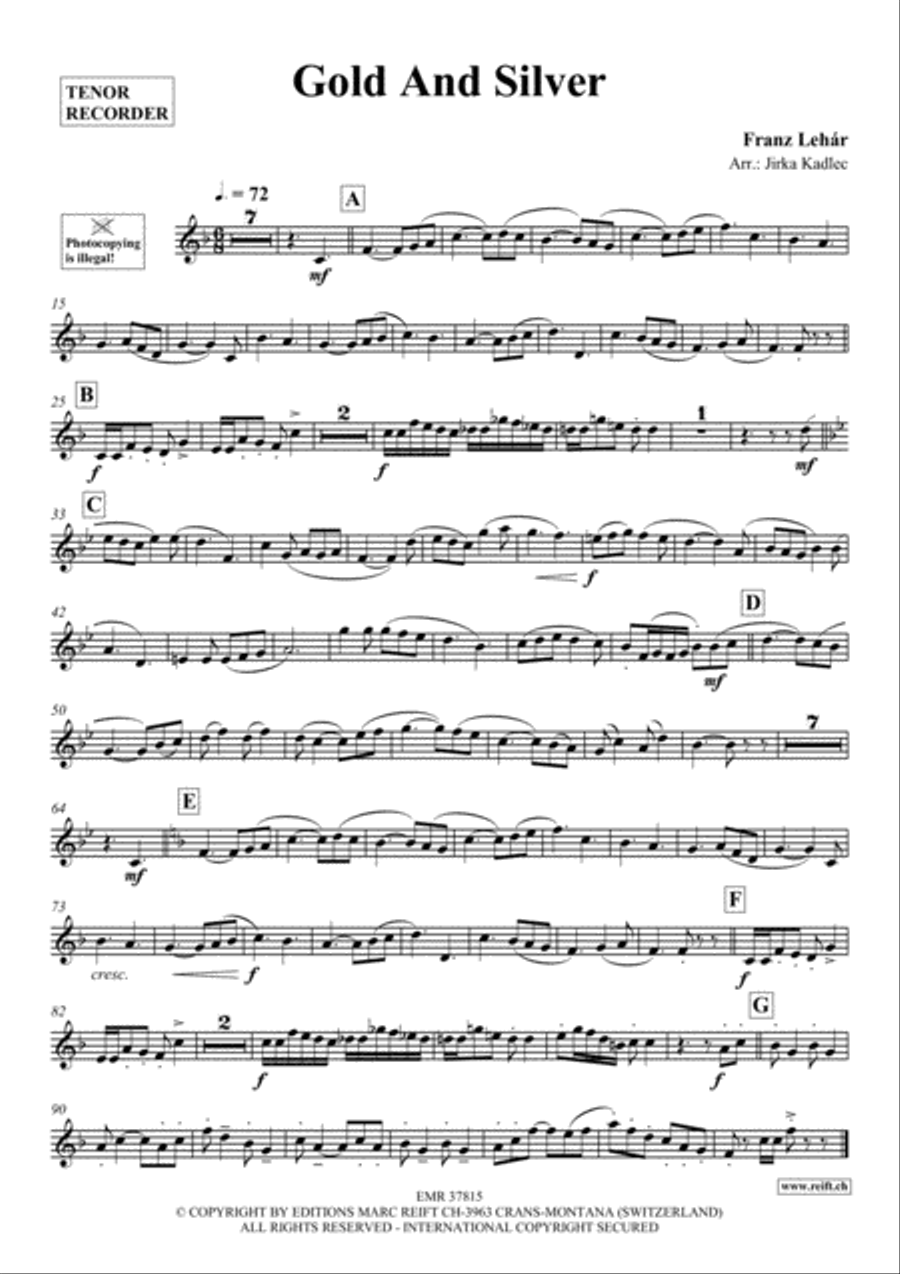 Gold And Silver Tenor Recorder scores gallery preview page 2