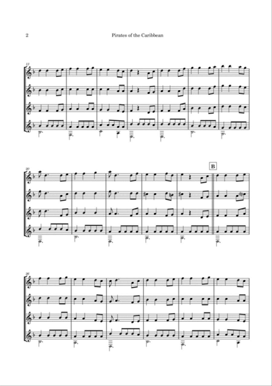 Pirates Of The Caribbean Guitar Ensemble scores gallery preview page 5