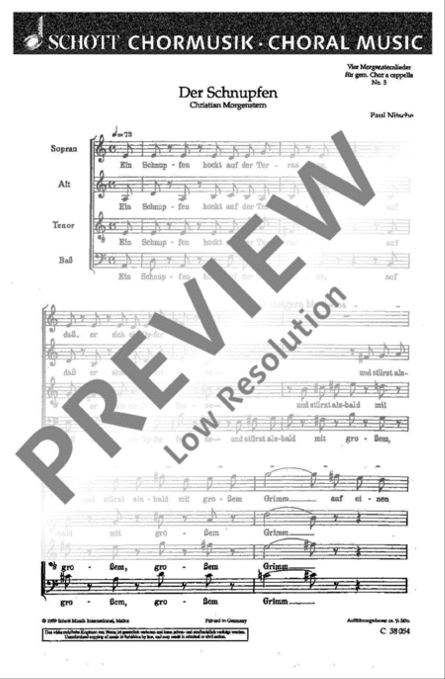 Vier Morgensternlieder Vier Morgensternlieder 4-Part scores gallery preview page 2