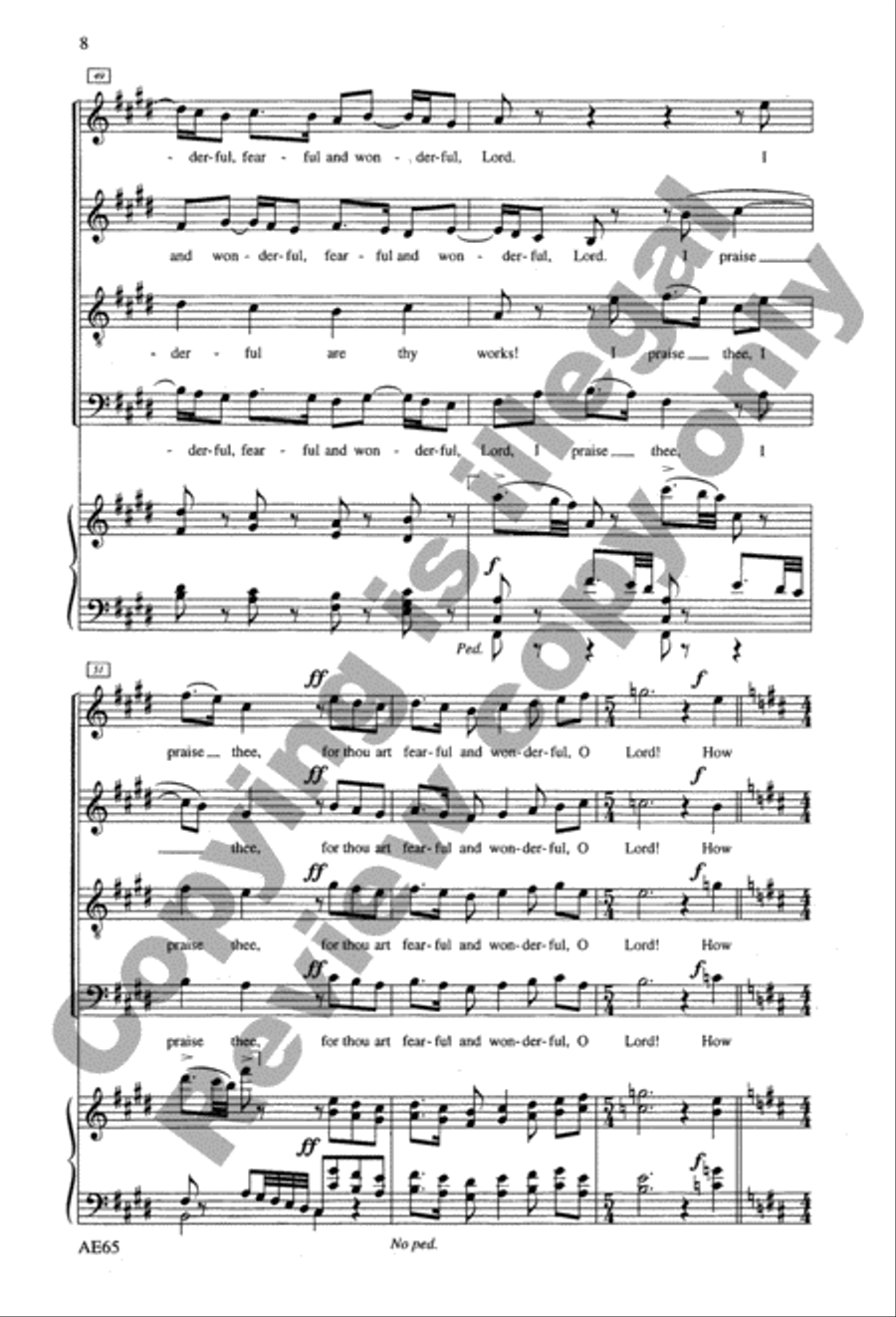 O Lord, Thou Hast Searched Me & Known Me 4-Part scores gallery preview page 8