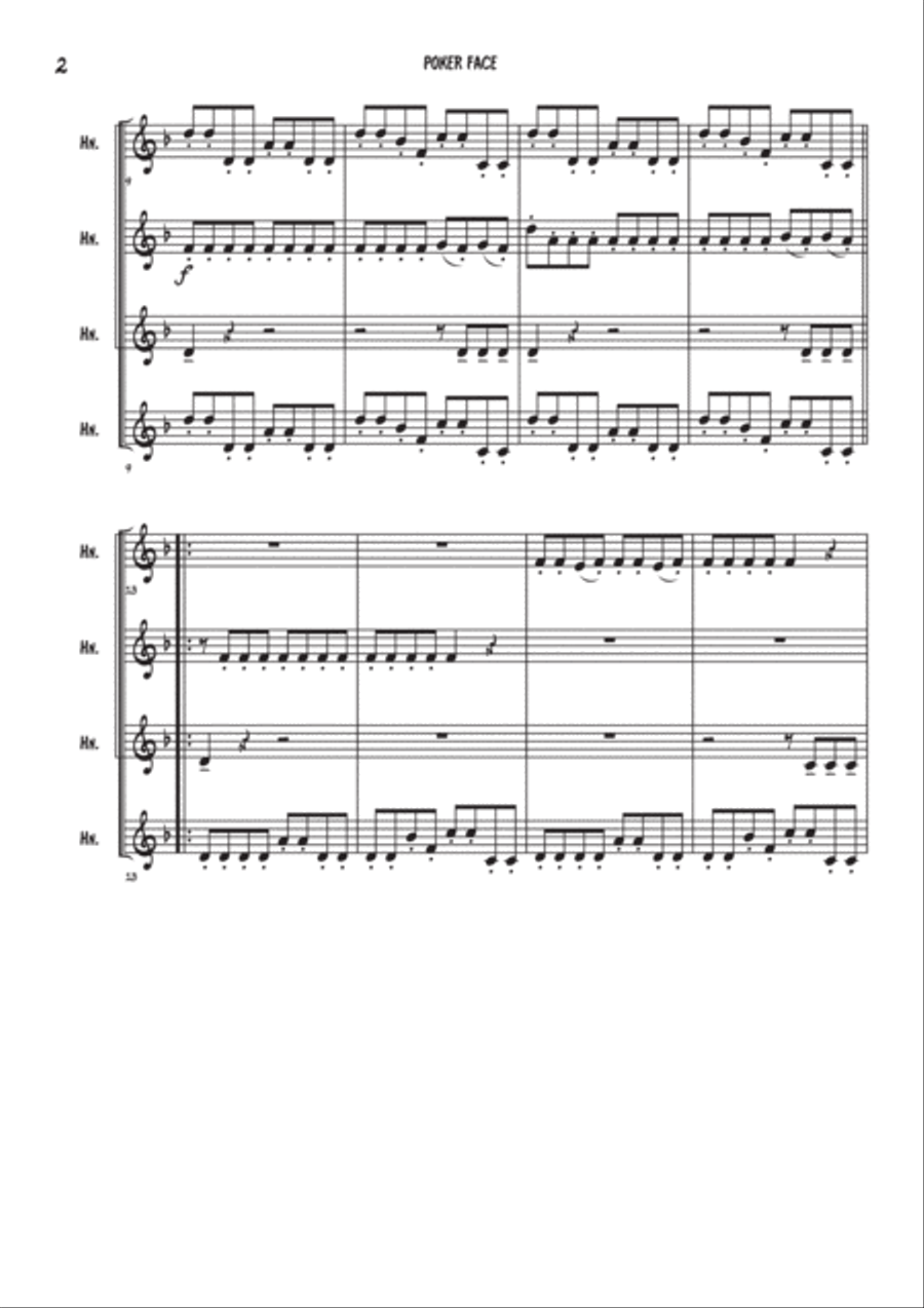 Poker Face Brass Ensemble scores gallery preview page 2