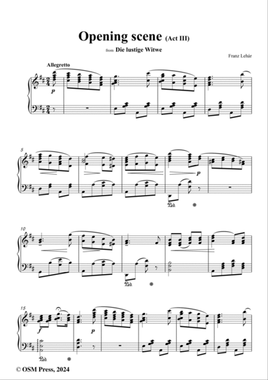 Lehár-Opening scene(Act III)...Cake-walk,for Piano Piano Solo scores gallery preview page 2