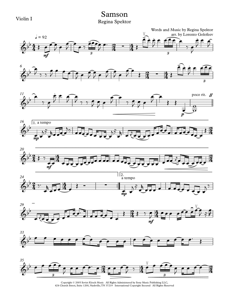 Samson String Quartet scores gallery preview page 1