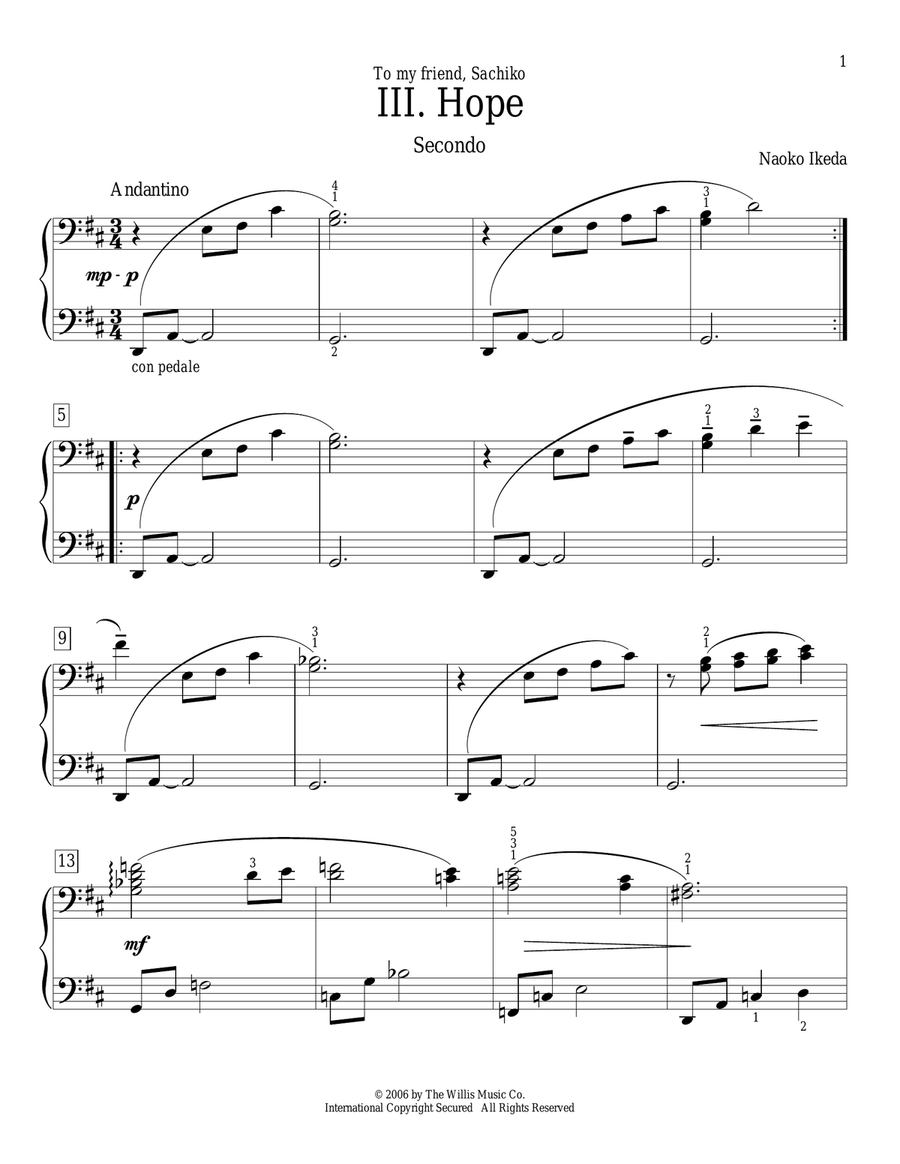 Hope Piano Duet scores gallery preview page 1