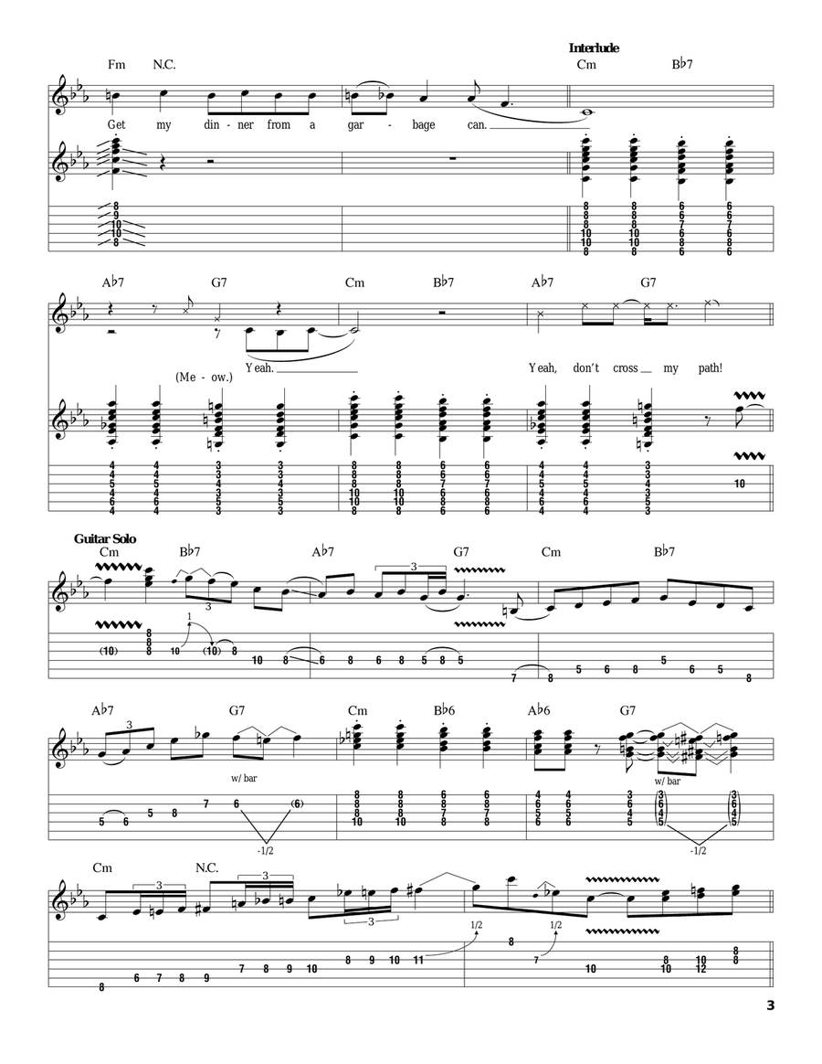 Stray Cat Strut Acoustic Guitar scores gallery preview page 3