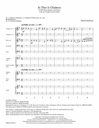 In Thee Is Gladness (Downloadable Full Score)