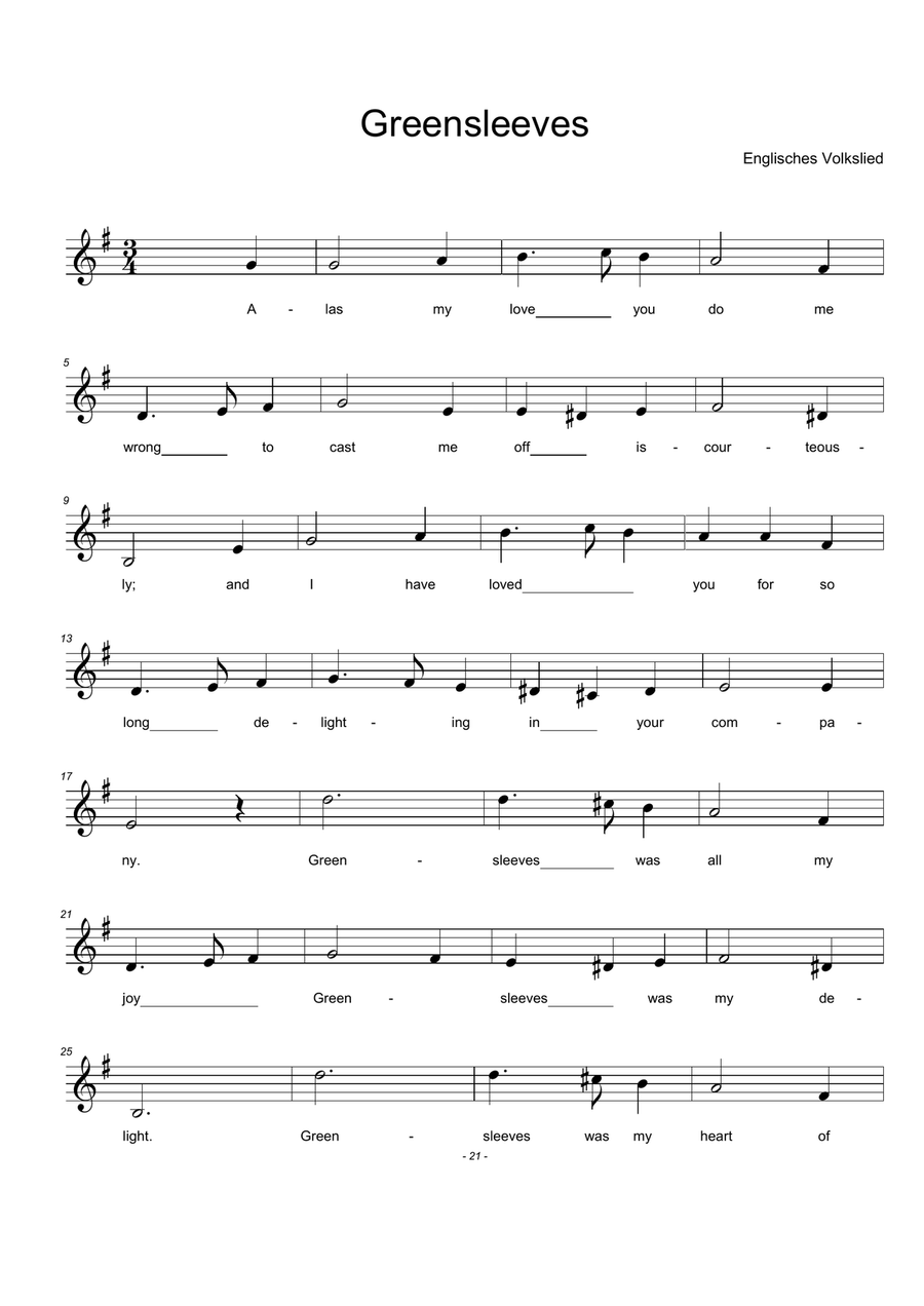 Greensleeves for 12-hole Ocarina Woodwind Duet scores gallery preview page 1