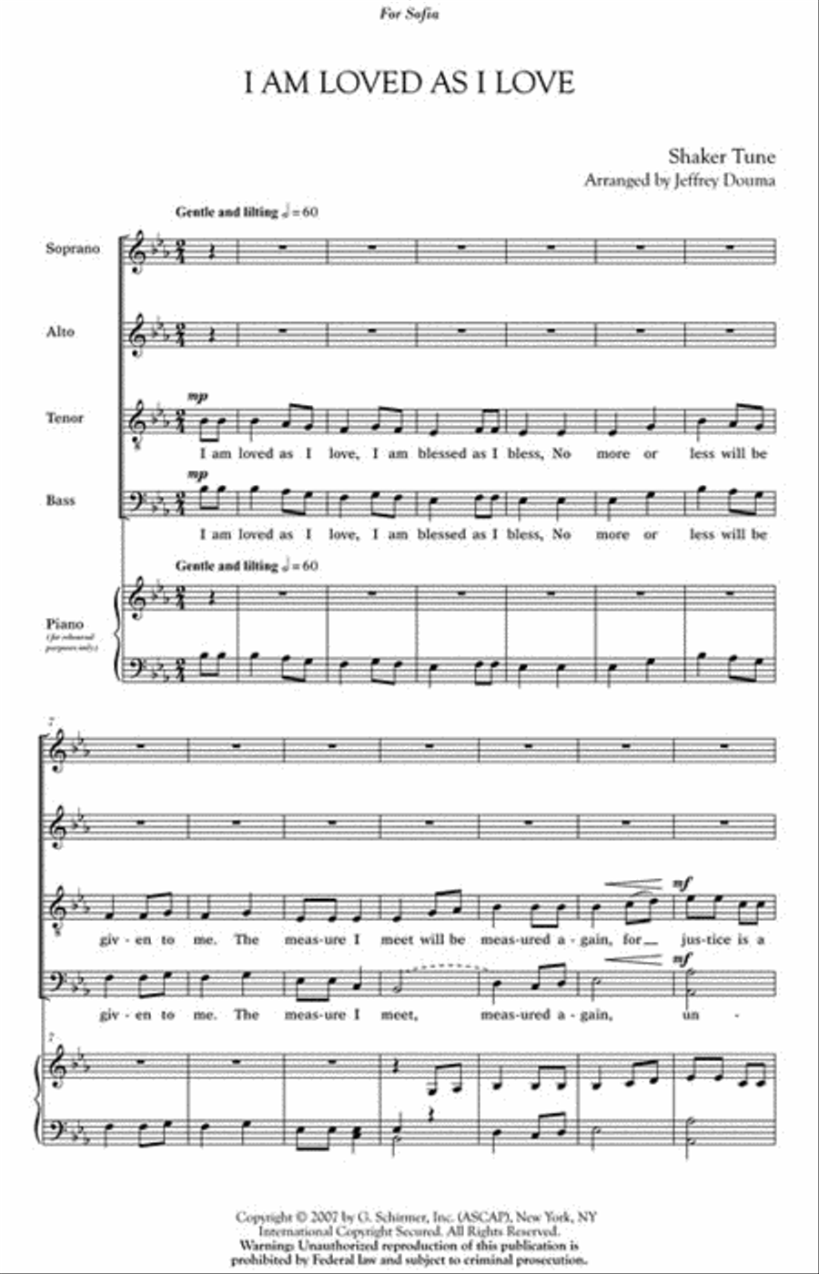 I Am Loved as I Love I Am Loved as I Love Divisi scores gallery preview page 2