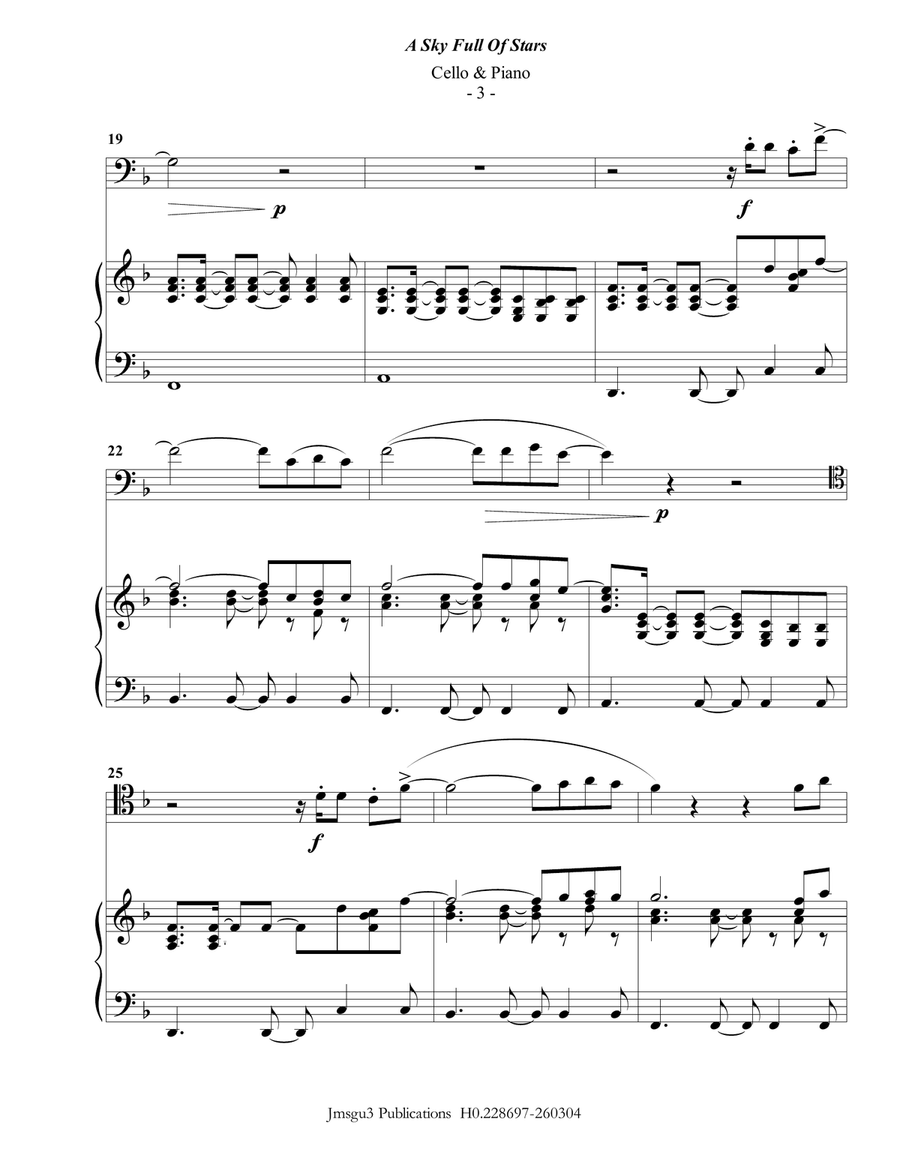 A Sky Full Of Stars Piano scores gallery preview page 3