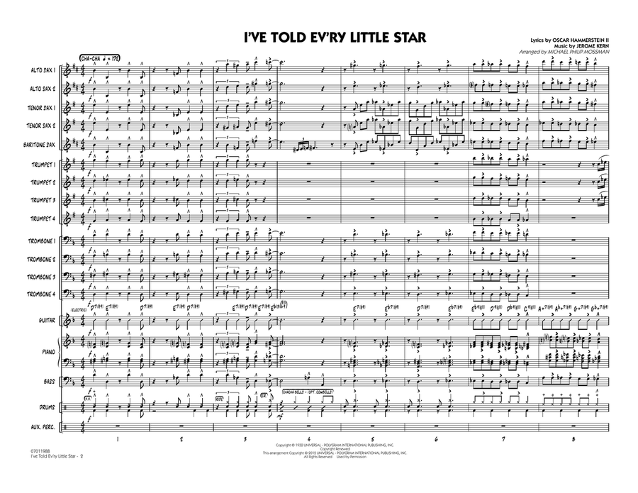 I've Told Ev'ry Little Star - Conductor Score (Full Score) Jazz Ensemble scores gallery preview page 2