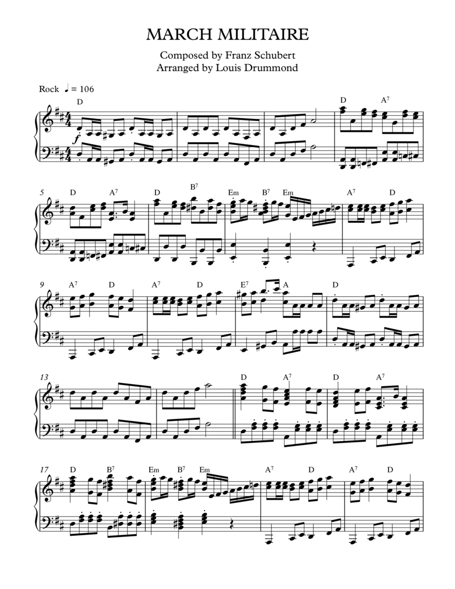 March Militaire March Militaire Piano Solo scores gallery preview page 1
