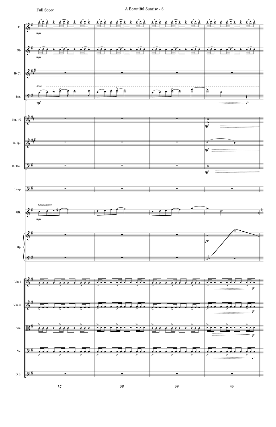 A Beautiful Sunrise Full Orchestra scores gallery preview page 6