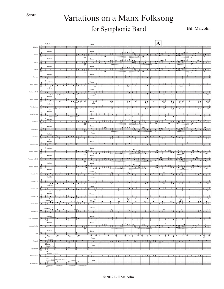Variations on a Manx Folksong for Symphonic Band Concert Band scores gallery preview page 3