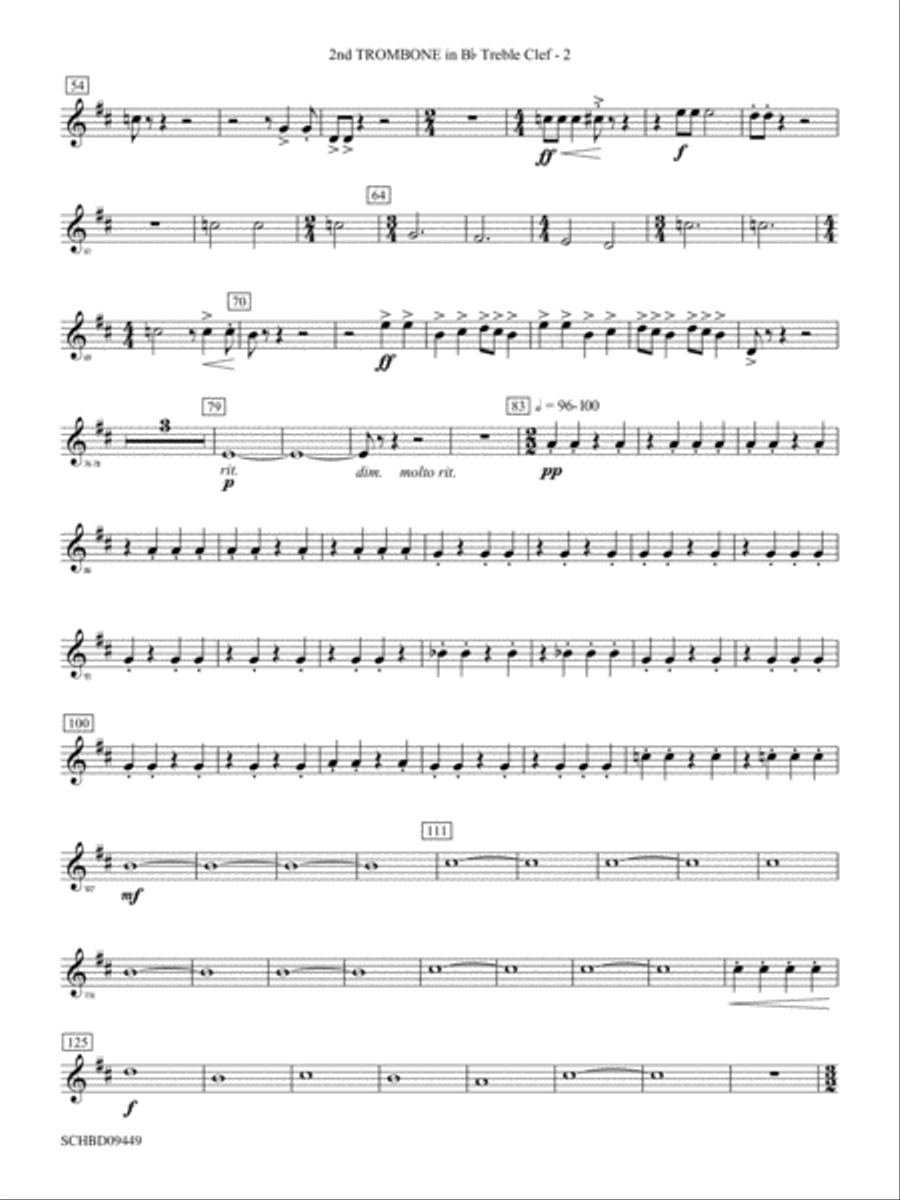 Psalm 46: (World Part) 2nd B-flat Trombone T.C. Concert Band scores gallery preview page 2