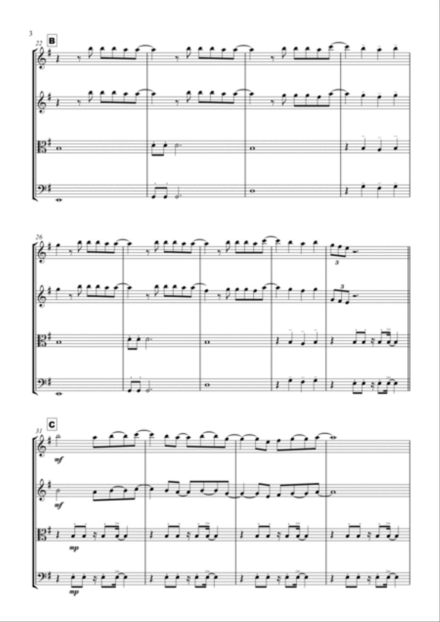 Bring Me To Life String Quartet scores gallery preview page 3