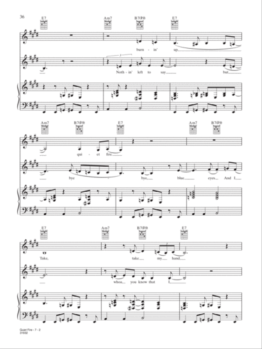 Quiet Fire Piano, Vocal, Guitar scores gallery preview page 2