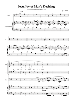 "Jesu, Joy of Man's Desiring" (SAB choir, cello, keyboard - processional version)