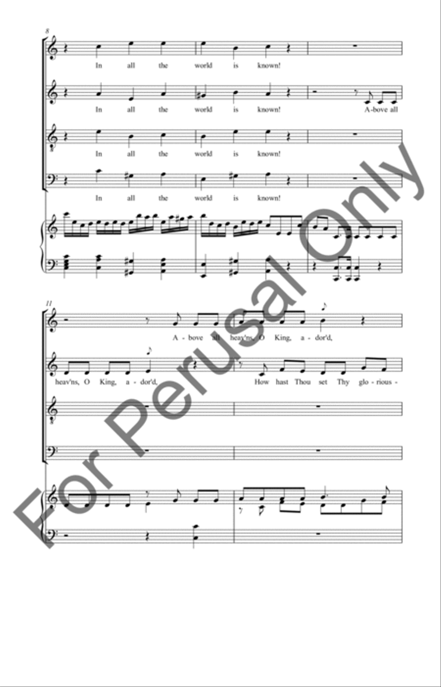 How Excellent Thy Name 4-Part scores gallery preview page 3