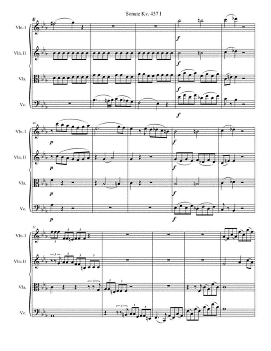 Mozart Sonata kv. 457 for String quartet image number null