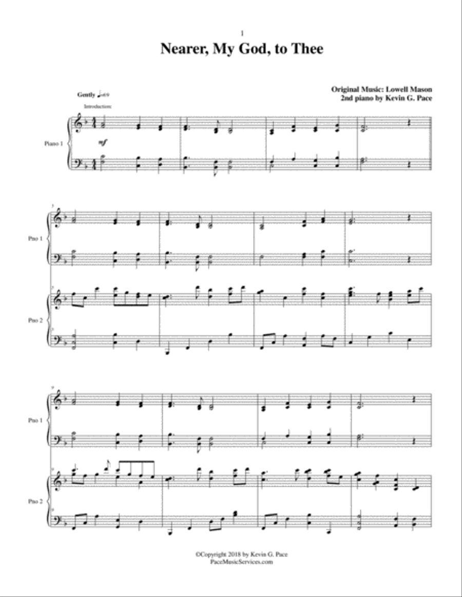 Nearer, My God, To Thee - for two pianos 2 Pianos, 4-Hands scores gallery preview page 2