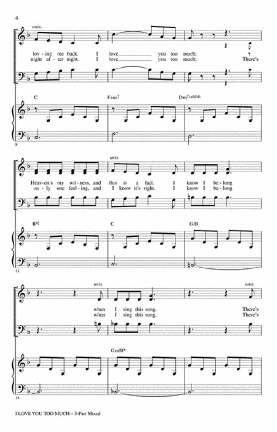 I Love You Too Much I Love You Too Much 3-Part scores gallery preview page 3