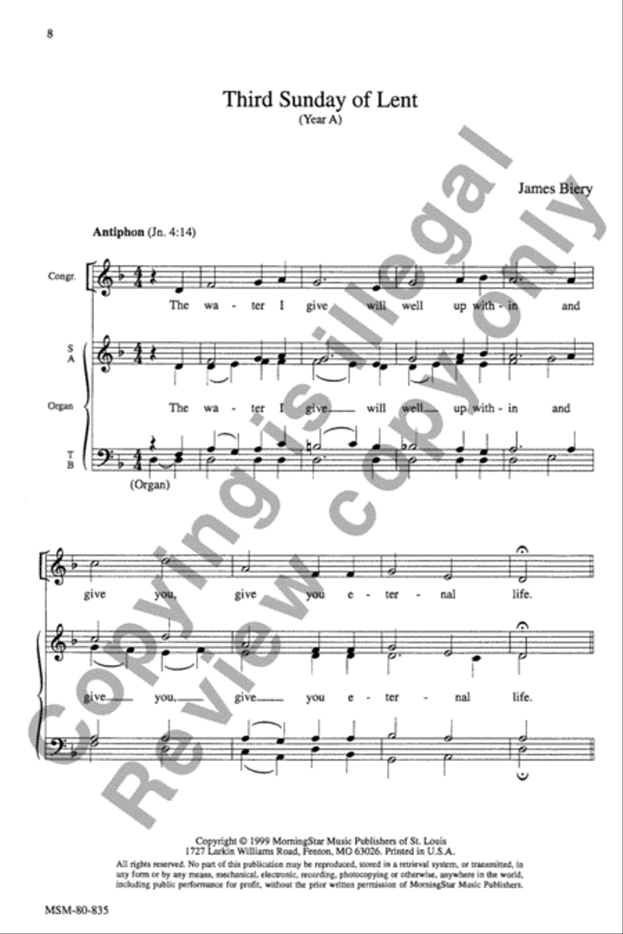Communion Antiphons for the Lenten Season 4-Part scores gallery preview page 9