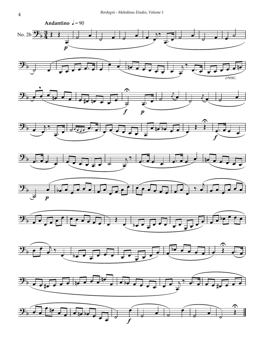 Melodious Etudes for Bass Trombone or Tuba, Volume 1 (1-30) Trombone scores gallery preview page 4