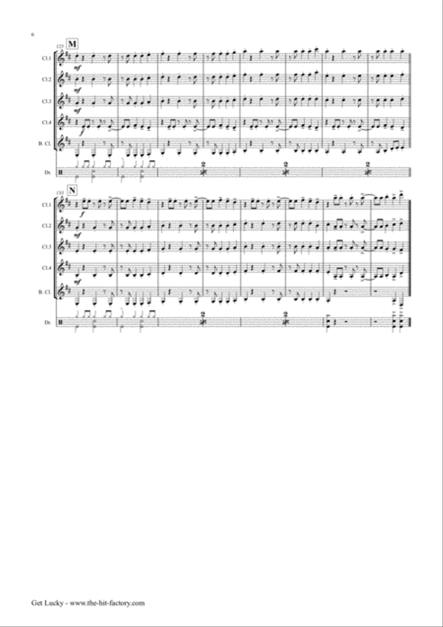 Get Lucky Woodwind Ensemble scores gallery preview page 6