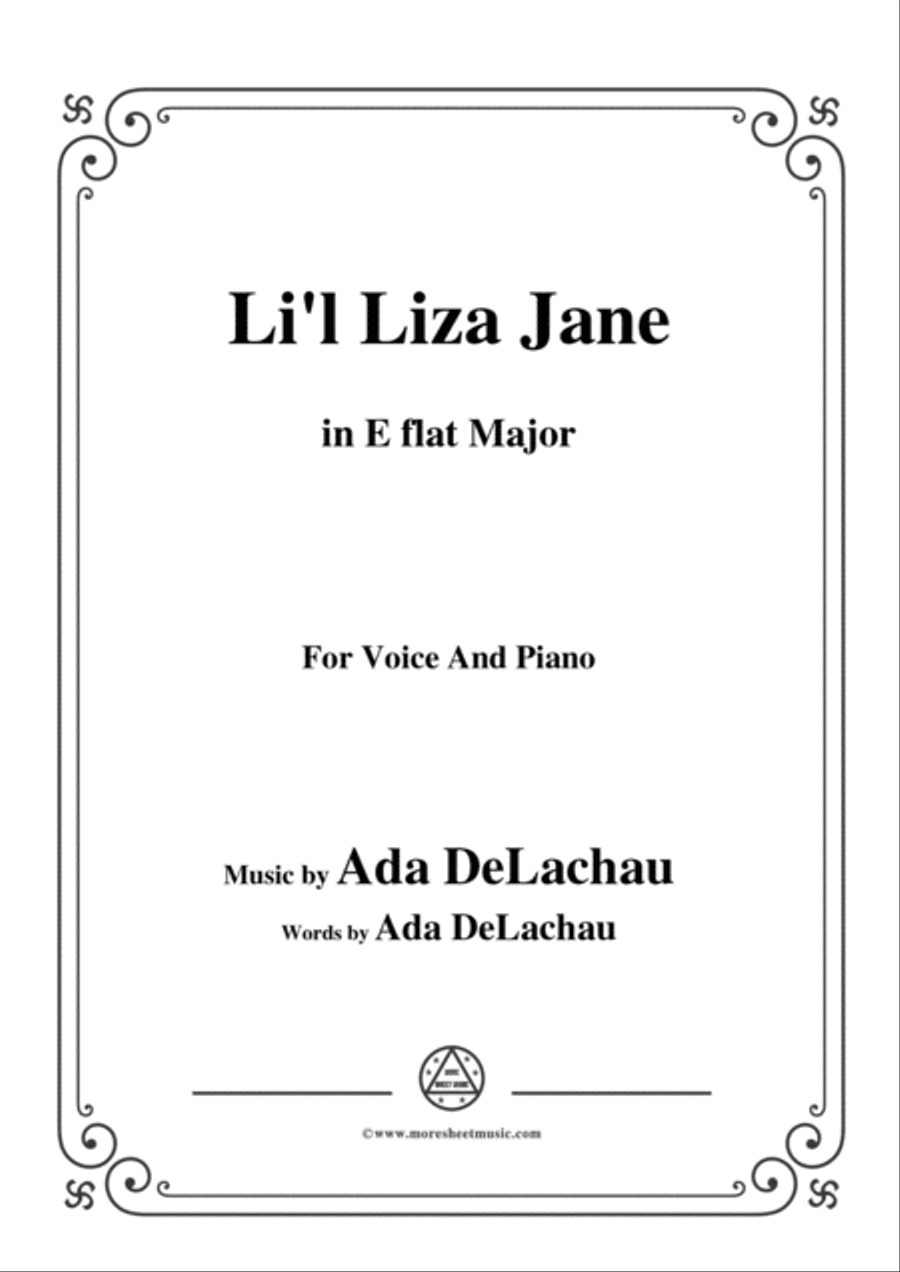 Ada DeLachau-Li'l Liza Jane,in E flat Major,for Voice and Piano Voice Solo scores gallery preview page 1