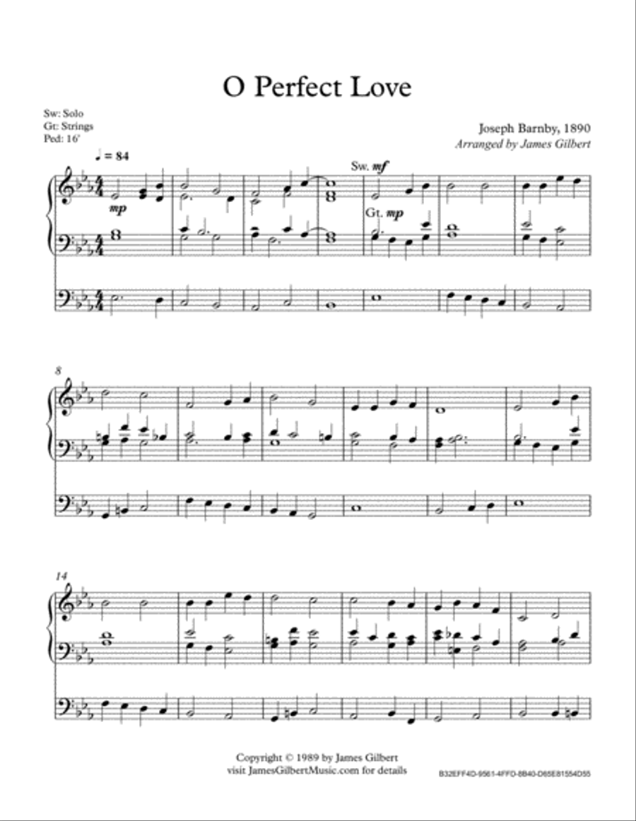 O Perfect Love Organ Solo scores gallery preview page 2