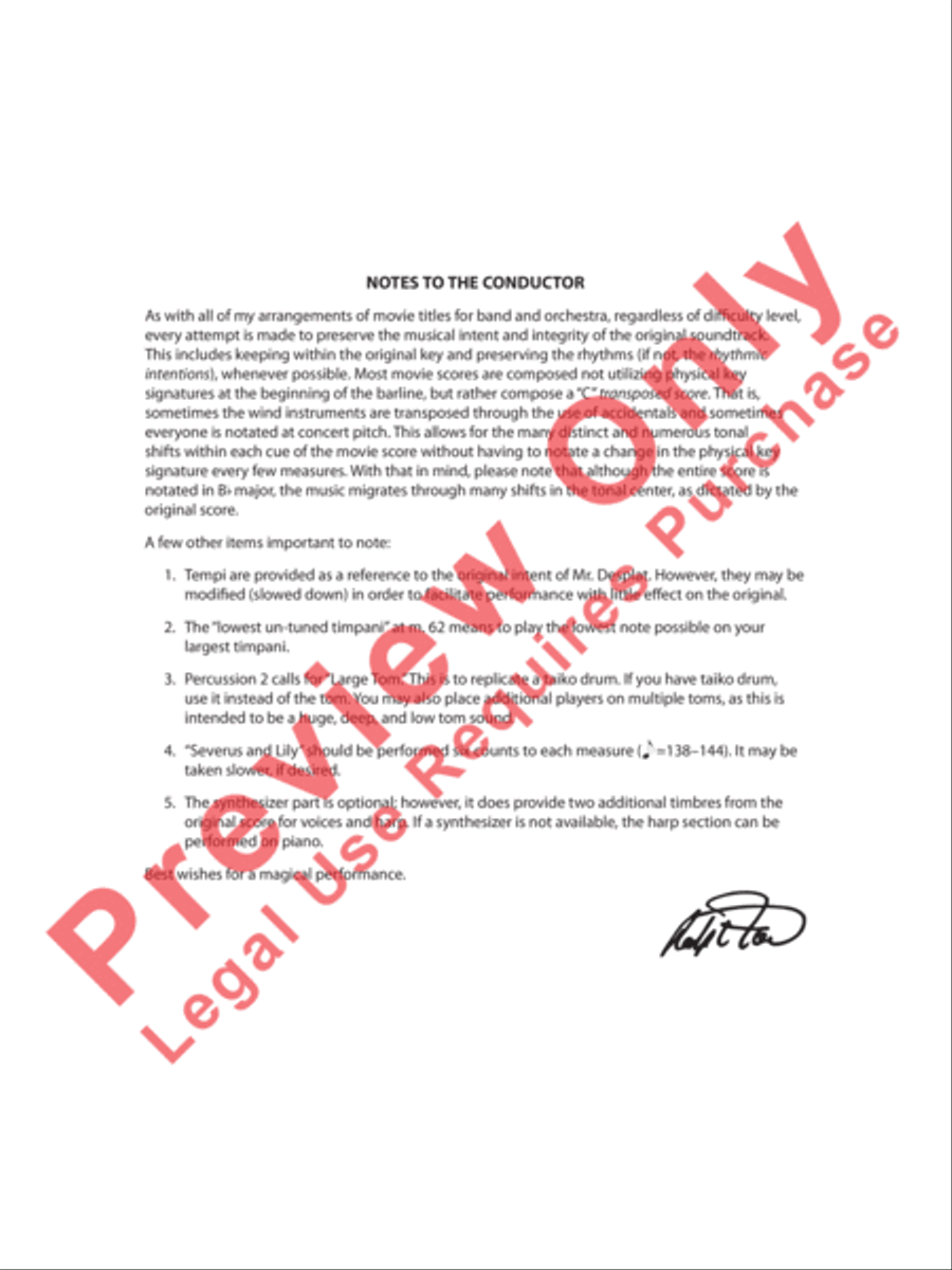 Harry Potter and the Deathly Hallows, Part 2, Selections from Concert Band scores gallery preview page 3
