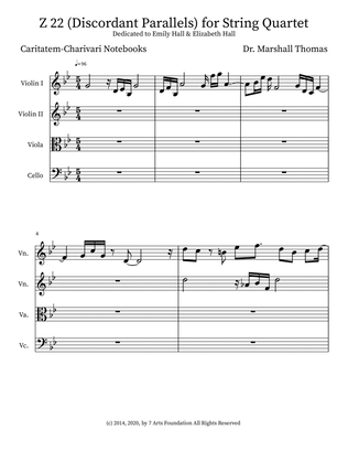 Z 22 (Discordant Parallels) for String Quartet