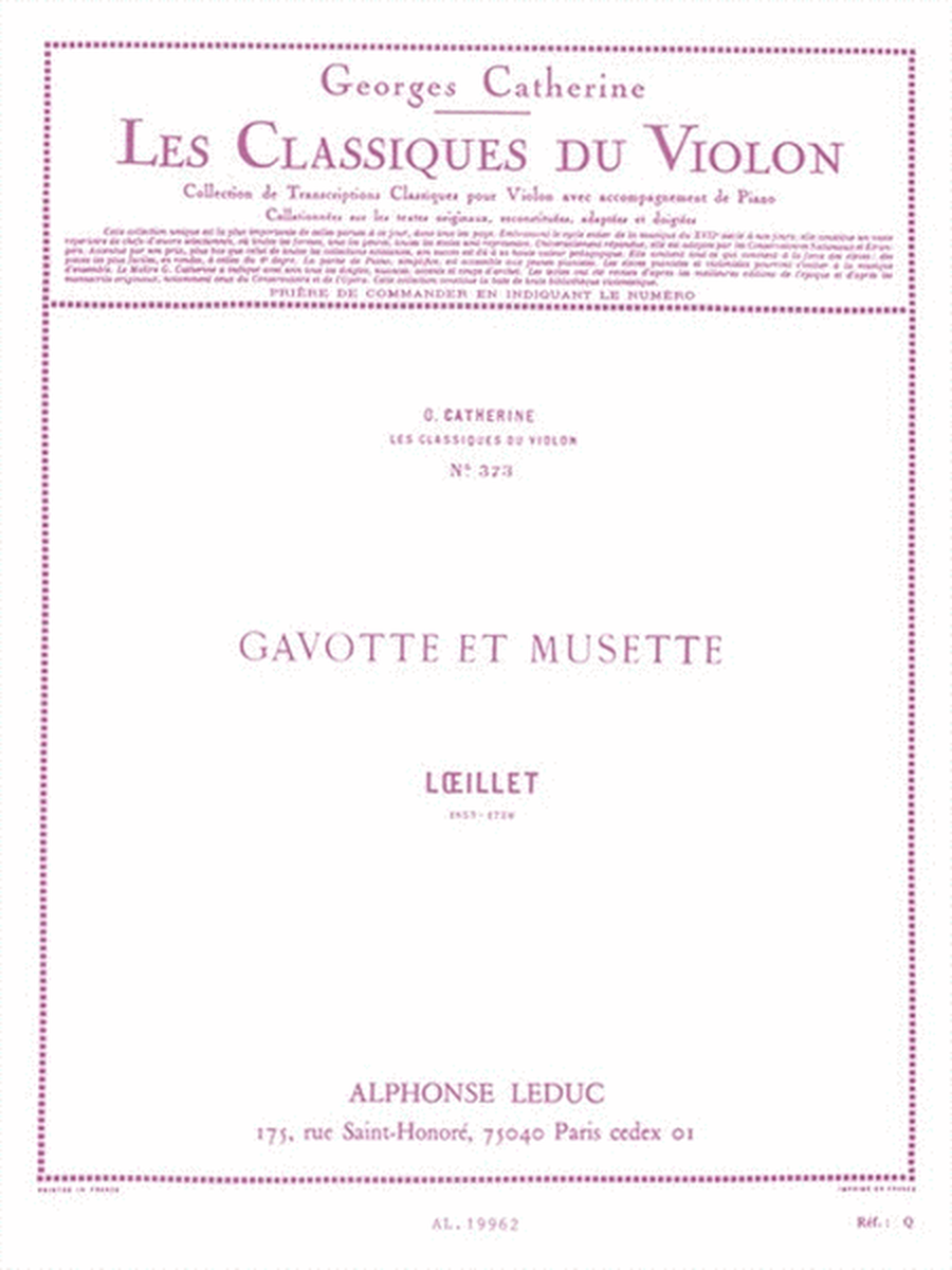 Gavotte et Musette - Classiques No. 373