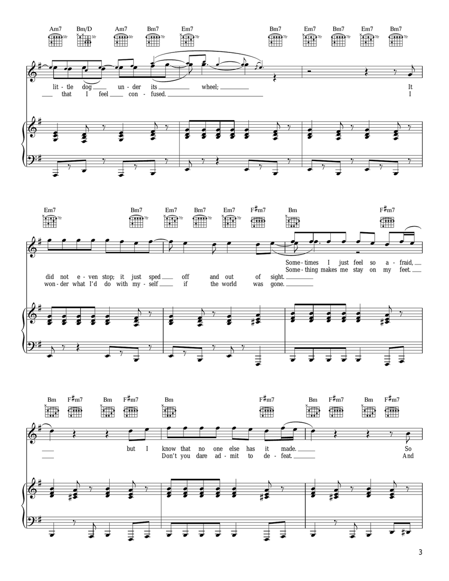 Sometimes I Don't Know What To Feel Piano, Vocal, Guitar scores gallery preview page 3