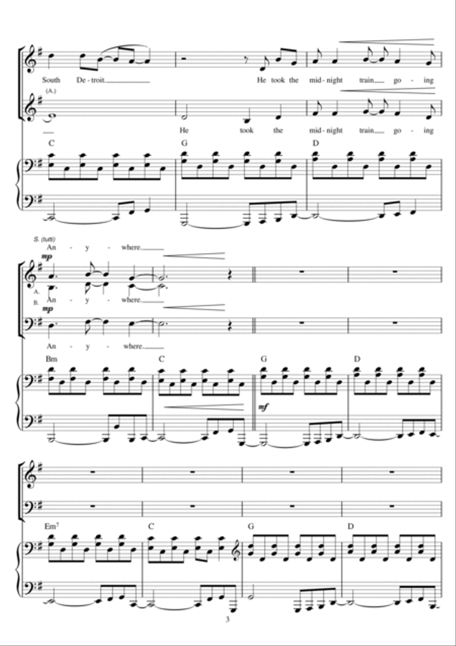 Don't Stop Believin' 3-Part scores gallery preview page 3