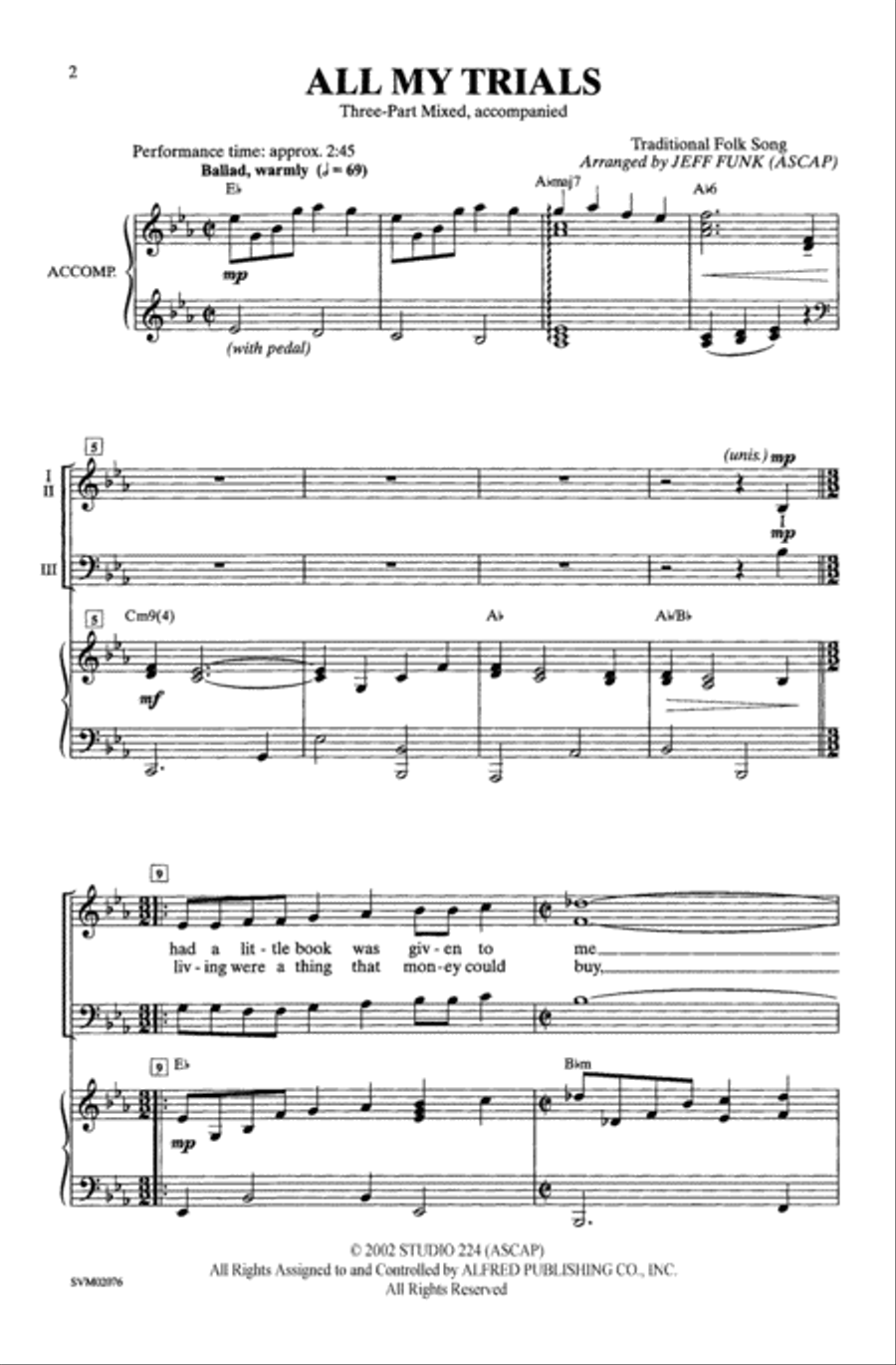 All My Trials 3-Part scores gallery preview page 2
