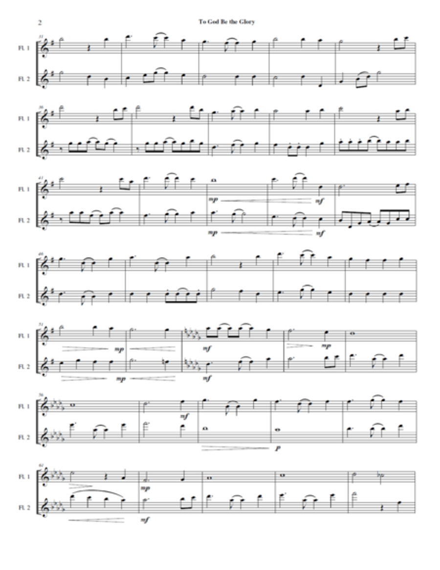 To God Be the Glory Flute Solo scores gallery preview page 3