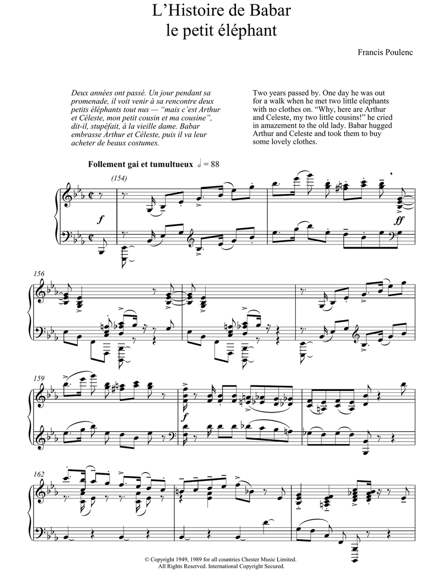 L'Histoire De Babar Piano Solo scores gallery preview page 1
