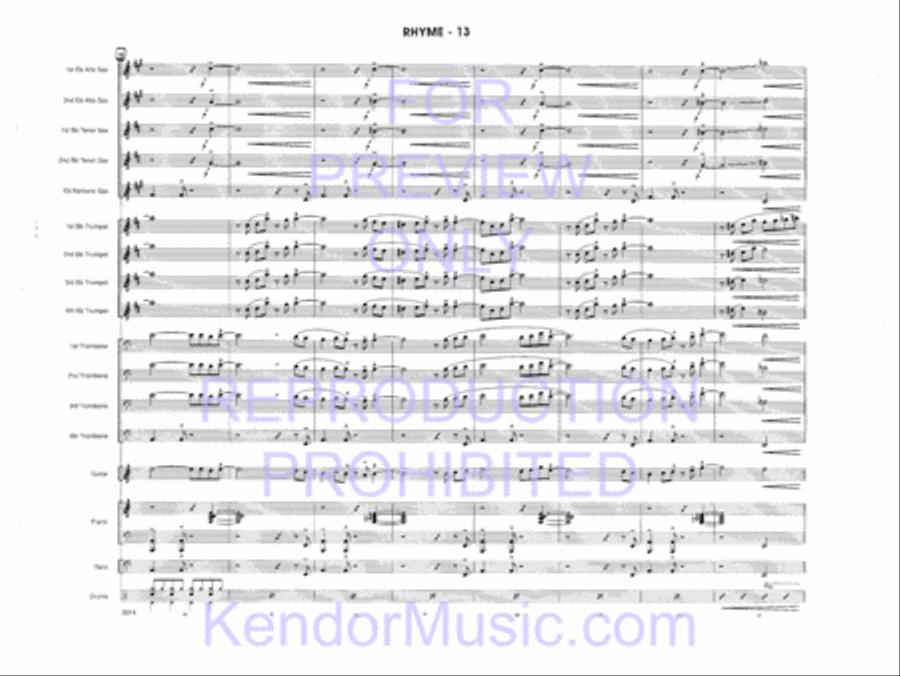 Rhyme (Full Score) Jazz Ensemble scores gallery preview page 15